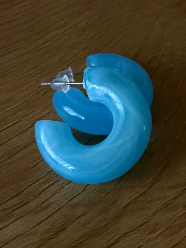 Blue hoop earrings – photo 4